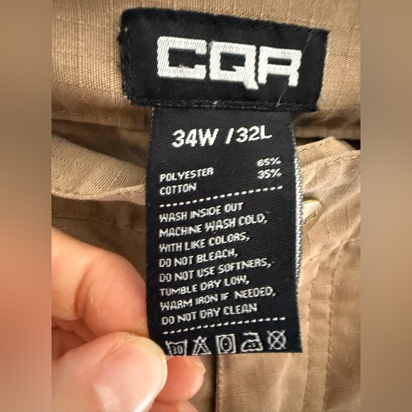 CQR Tactical Pants Mens SZ 34W/32L Coyote Ripstop Cargo Uniform Pockets Workwear - Picture 2 of 9